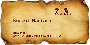 Keszei Mariann névjegykártya